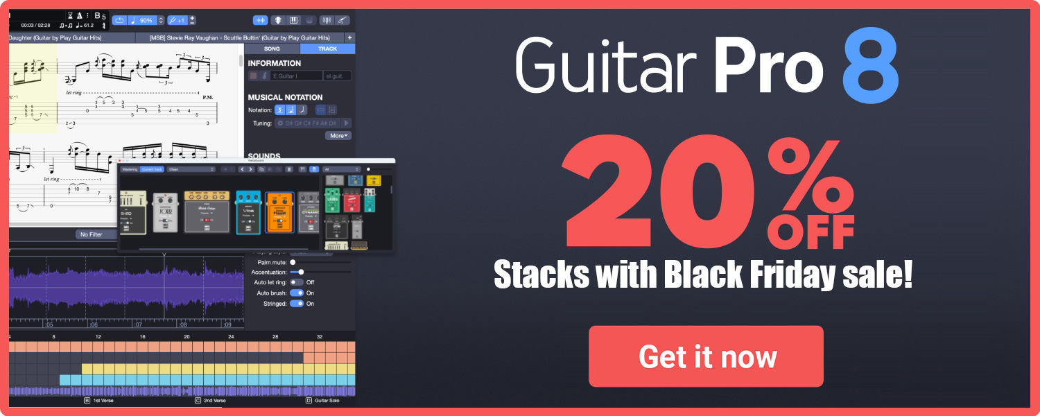 Black Friday Deal - 20% off on Guitar Pro